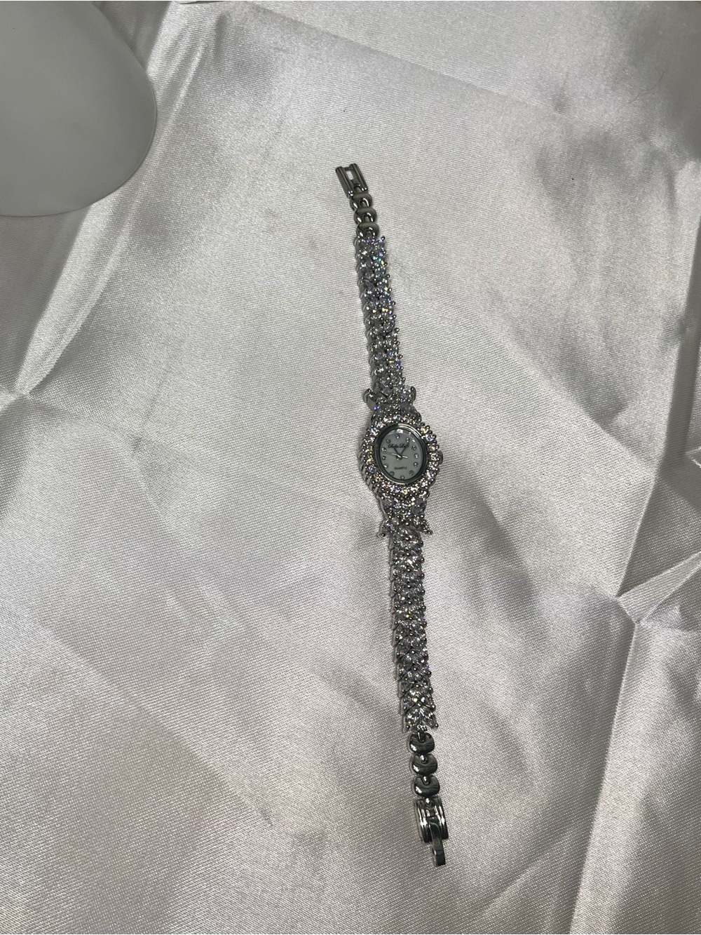 Bella Luxx Silver Rhinestone Bracelet Watch